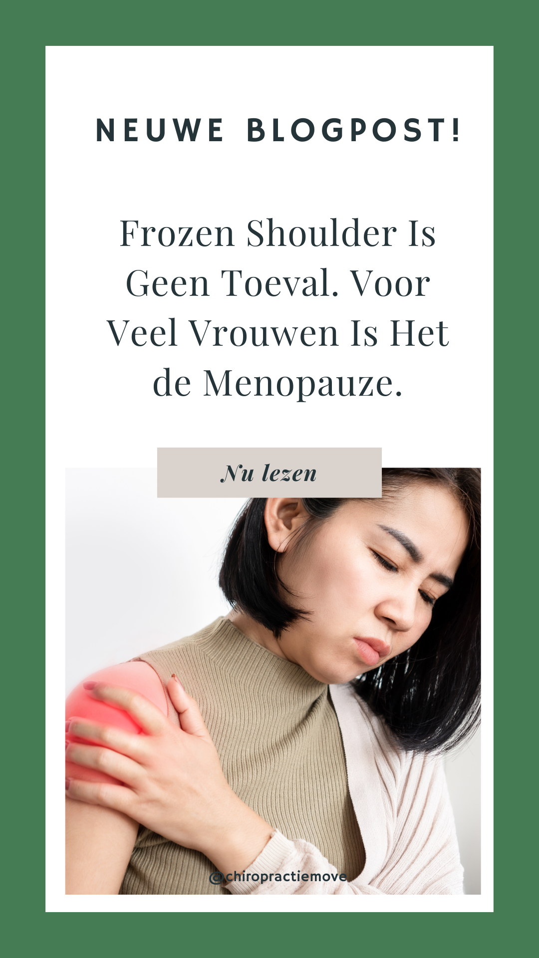 Blogpost over frozen shoulder en menopauze