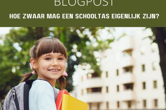 Kind met zware schooltas op weg naar school